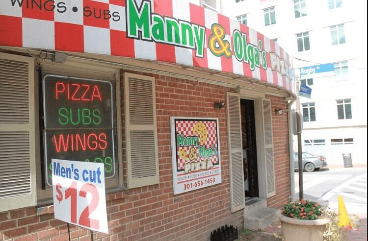 Manny & Olga's Pizza, a local spot Manny & Olga's Pizza, a local spot where you can likely find delicious mozzarella sticks alongside their pizzas and other menu items.